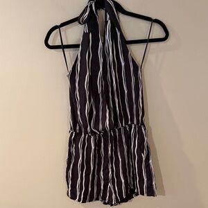 5/$25!! Cals Black and White Striped Jumpsuit